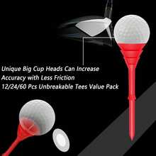 Golf Tees Plastic 3 1/4 Inch Upgrade Unbreakable Bulk 50 Packs Reduce Friction Side Spin Stable 83 Mm Long Tee For Golfer Practice - Red - View 3