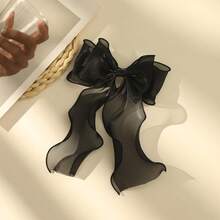 1pc Sweet Pink Princess Mesh Super Bow Wave Ribbon Ponytail Claw Clip, Elegant Soft Spring Hair Accessory,Hair Clips,Hair Barrettes - Pink - View 15