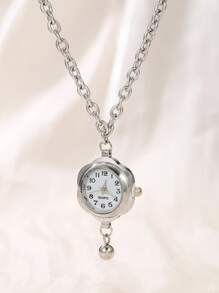 1 pezzo Orologio a pendente con quadrante rotondo al quarzo, adatto per uomo e donna, per uso quotidiano e da festa