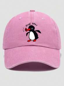 NOOT Baseball Cap, Unisex Funny Penguin TV Logo Printed Curved Brim Hat, Adjustable, Casual Commuter All Season Sports Sun Hat, Ideal Gift Choice - A - View 12