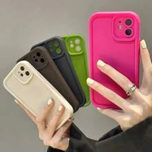 1 pieza Funda protectora personalizada con patrón para teléfono con embellecimiento de emeri, lente de silicona y correa para la muñeca de silicona, compatible con Apple 16, 15, 14, 13, 12, 11 Pro Max, en colores rosa brillante floral, rojo burdeos, moda, multicolor, funda a juego, personalizada simple, única, regalo del Día de la Madre