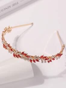 1pc Women Casual Versatile Cute Fashionable Water Drop Rhinestone Decorated Hairband