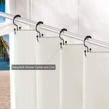 Mountain Shaped Double Hook Shower Curtain Hooks, Sliding Ball Curtain Rod Accessories For Home Bathroom Bathroom Decor