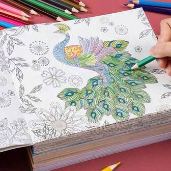 24 Pages 18.5*18.5cm Mandala Coloring Book, Adult Anti-Stress Hand-Painted Coloring Pad