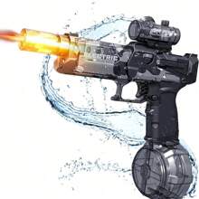 Pistolet à eau électrique avec effet lumineux et sonore, jouet d'arrosage à tir multiple et longue portée puissant pour garçons