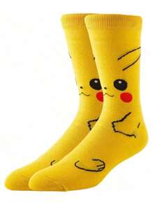 pokemon 5 pares de calcetines cómodos, suaves y duraderos con diseños de personajes de para hombres, perfectos para usar en exteriores en todas las estaciones - Calcetines divertidos y alegres con diseños de Pikachu