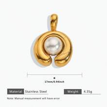 1 件优雅 304 不锈钢 18k 镀金圆形蝴蝶结花朵小铃铛蝴蝶吊坠 DIY 珠宝制作用品适合女士，适合日常生活佩戴 - 墜飾 - 查看 4