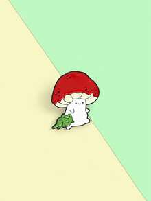 1枚男士卡通蘑菇女孩胸針,創意裝飾徽章,適用於袋子配飾 - 彩色 - 查看 6