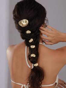 Minimalistische europäisch-amerikanische Art Metallhaarspange mit asymmetrischer geprägter Spiralenfeder, dekorativer bohemian-Stil Haarclip aus Zinklegierung mit Rosendesign