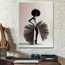 1 Pc 2D Print Canvas Painting,Modern African-American Women's Art Prints - Perfect For Home Decor , Wooden Framed Art,High Quality ,Thickness 2. 25cm/1inch Wall Art Prints Poster Direct Hanging Decor For Home Gifts,Living Room, Bathroom, Bedroom, Kitchen,Bar,Office - 彩色 - 查看 3