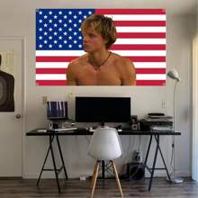 1pc JJ Maybank 90x150 Cm Polyester American Flag Tapestry - Wall Hanging Banner For Bedroom, Living Room, Office, Party Decor - No Power Needed
