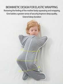 1 件婴儿睡袋,100% 纯棉,婴儿防惊吓睡袋,四季防踢被,新生儿必备 - 彩色 - 查看 7