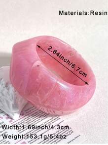 1 Stück neues asymmetrisches personalisiertes Harz Armband, modisch funkelnd, geeignet für tägliche Outfits von Frauen, Strand und Urlaub