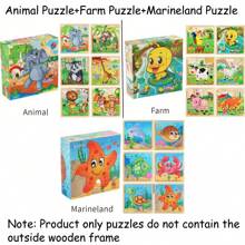 1pc 6 Jigsaw Animal World Farm Animals Puzzle Toys, Intellectual Enhancement Puzzle Toy Brings Intelligence Development And Happiness