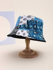 1 Piece Spring/Summer Colorful Floral Print Reversible Bucket Hat, Bohemian Allover Print Sun Protection Bucket Hat, Suitable For Spring, Summer, Autumn - B - View 21