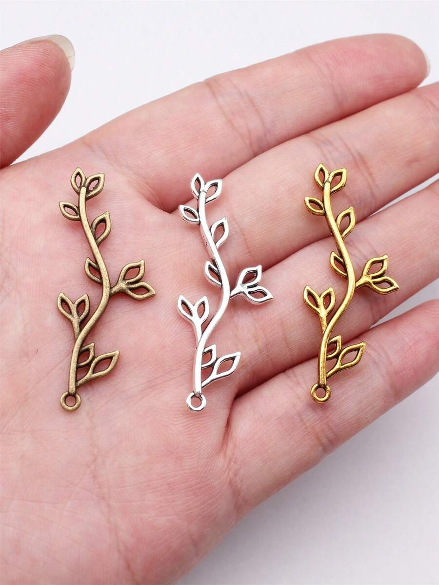 10pcs/Bag 43x17mm Hollow Branch Charms Leaf Charms For DIY Earring, Necklace Jewelry Making - Branches - View 1