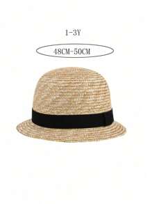 1 pieza Sombrero tejido de protección solar para niños, sombrero de sol para bebé, perfecto para actividades al aire libre, vacaciones, fiestas, uso diario, unisex, 0-3 años