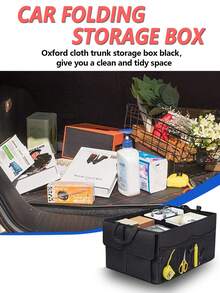 2 Pieces Car Trunk Organizer Super Strong Collapsible Cargo Storage Box For Auto Trucks SUV Trunk Box Summer For Women Storage Organizer Gift Wedding - Black - View 1