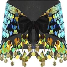 Bohemian Style Oriental Dance Hip Scarf Belt, Dance Costume Sequin Tassel Accessories, Festival Celebrations And Stage Performances, Handmade Unique Style - Multicolor - View 8