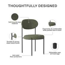 Better Homes & Gardens Boucle Dining Chairs, Olive, 2 Pack - greenboucle - View 6