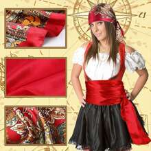 5pcs Pirate Costume Accessories Set - Pirate Party Style Decor, Including Pirate Hijab, Belt, Necklace, Eye Mask And Earrings, Perfect For Halloween, Pirate Navy-Themed Parties, Pirates Of The Caribbean,For Halloween Party Dressing Up