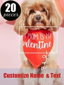 20 Pieces/10 Pieces/1 Piece Custom Name Letters Or Text Pet Cat Dog Animal Triangle Scarf Bib Scarf Pet Saliva Accessory Triangle Scarf, Suitable For Customizing Pet Names Or Greetings, Can Be Given As A Pet's Birthday Gift