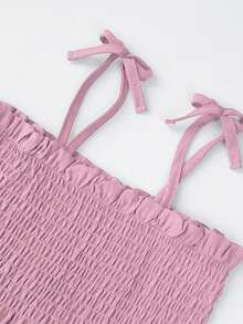 2件套女童休闲纯色吊带背心+长裤套装，夏季