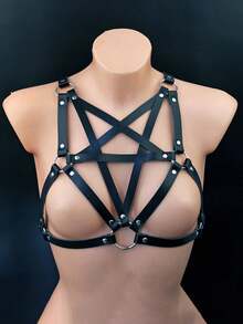 Women's Sexy Belt Corset Corset - Pentagram Shaped Back Body Corset - Bold Women's Costume Bust Shaping Belt - Gothic Belt Costume Accessories - Exotic Costume Accessories - Black - View 1