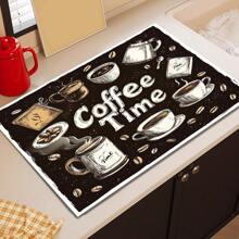 1 pieza Felpudo drenante para encimera de cocina, alfombrilla antideslizante absorbente de agua, felpudo de uso múltiple lavable para encimeras, cafeteras, mesas de comedor, platos