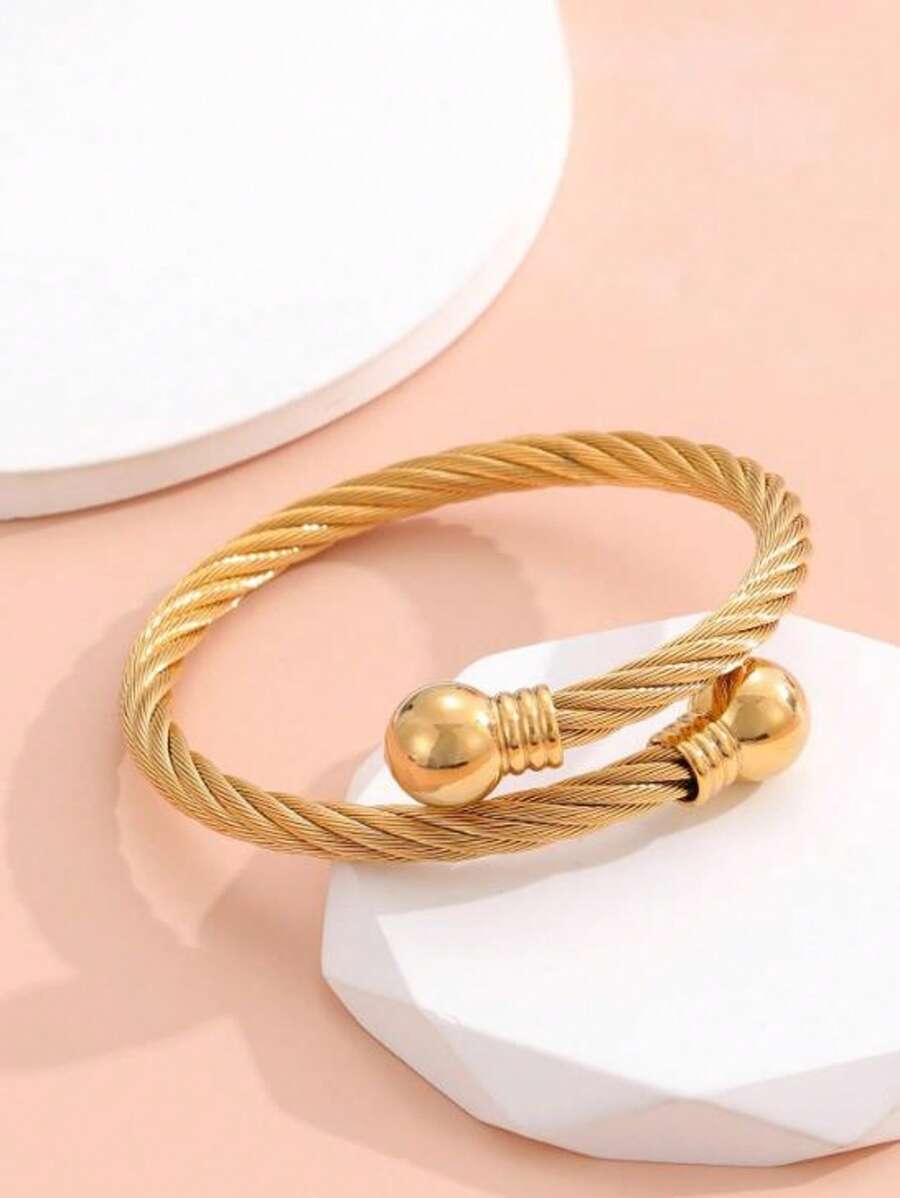 1 Piece Simple Fashion Wire Rope Bracelet For Ladies