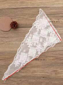 1pc Women Bandana Sweet Hair Accessories Cute Lace Floral Headscarf, Versatile Decorative Triangle Head Scarf