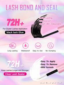 640 件戏剧簇，（睫毛 30D+40D+60D+80D），C 卷 8-16 毫米混合款式，DIY 睫毛延长套装，DIY 下睫毛睫毛书，大体积柔软个人簇睫毛，打造蓬松自然纤细的 Y2k 蝴蝶元素，粉色底卡，在家看，持久 DIY 睫毛胶水，DIY 胶水去除剂，DIY 睫毛镊子 - 黑色 - 查看 6