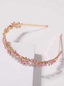 1pc Women Casual Versatile Cute Fashionable Water Drop Rhinestone Decorated Hairband