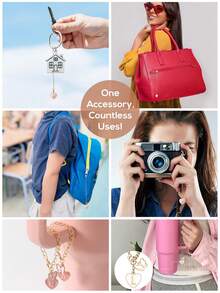 1pc 26pcs Letter Heart Butterfly Metal Bag Charm, Personalized Heart Butterfly Shape Lucky Letter Pendant With Lobster Clasp, Suitable For Decorating Handbag, Wallet, Backpack, Cup, Perfect Gift For Girlfriend, Wife, Girl, Woman, Mother, Sister, Daughter, Friend, Teacher, Classmate On Birthday And Special Occasions - Pink - View 4