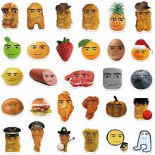 58Pcs Funny Smiling Food Meme Stickers Funny Chicken Nugget Stickers Meme Stickers Fruit Face Stickers Spoof Graffiti Decal Meme Gifts Vinly Waterproof Stickers For Water Bottle, Hydroflask, Guitar, Luggage, Phone, Case, Laptop, Skateboard, Gift