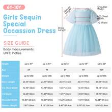 Girls Summer Dress Sequin Embellished Tulle Skirt Ruffled Sleeve Princess Style