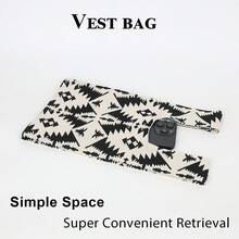 Foldable Mini Lightweight White Floral Crochet Handbag, Shoulder Bag, Tote, Casual, Fashion, Suitable For Photos, College, Vacation, Boho Style For Women - Black - View 5