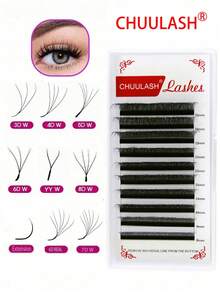 10盒装 CHUULASH YY/3D/4D/5D/6D/7D/8D/6D 真睫毛/睫毛嫁接/8D R/U-YY/3D 棕色/4D 棕色/5D 棕色 自然柔软睫毛嫁接 专业 C 卷 - C - 查看 1