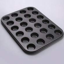 1 件碳钢松饼烤盘，适用于烘烤 24 杯不粘迷你纸杯蛋糕烤盘 - 灰色 - 查看 11