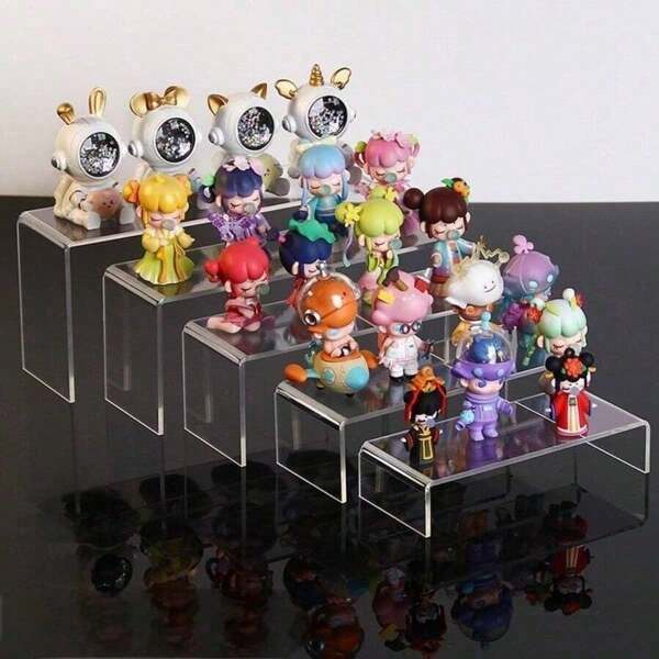 Acrylic Display Rack Set - Stylish Desktop Storage Box For Cosmetics, Figurines And Accessories|Multifunctional Mini Display Desk Suitable For Retail And Home Decoration