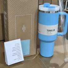 STANLEYSINCE 1913 40 Oz Stainless Steel Tumbler Double Wall Vacuum Insulated Portable Drinking Cup Travel Iced Coffee Mug Summer Drinkware With Handle And Straw, Perfect For Travel, Home, Office, Gift, Ice Drinks And Hot Drinks