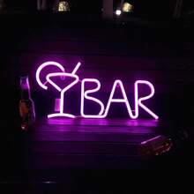 1 pieza Letrero de neón decorativo de pared para bar, luz LED con pilas o alimentación USB con diseño de jarra de cerveza, copa de cóctel, jarra de cerveza, letrero de neón de bar para habitación, dormitorio, decoración de bar