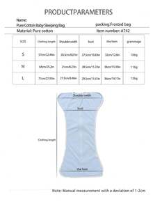 1 件婴儿睡袋,100% 纯棉,婴儿防惊吓睡袋,四季防踢被,新生儿必备 - 彩色 - 查看 5