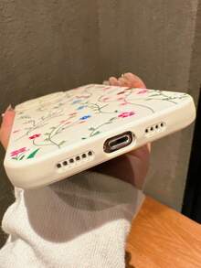 Funda para phone con estampado floral veraniego, transparente, ondulada y resistente a caídas. Compatible con phone 16, 15, 14, 13, 12, 11 Pro Max y XS (1 unidad). - Multicolor 3 - Ver 5