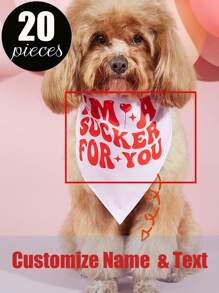 20 Pieces/10 Pieces/1 Piece Custom Name Letters Or Text Pet Cat Dog Animal Triangle Scarf Bib Scarf Pet Saliva Accessory Triangle Scarf, Suitable For Customizing Pet Names Or Greetings, Can Be Given As A Pet's Birthday Gift