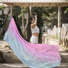 1 Pack Belly Dance Colorful Veil Bow Toss Scarf Ribbon Ball For Performance, Party And Dance - Multicolor - View 23