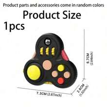 1 pezzo Tavoletta Fidget con 8 funzioni antistress, controller Fidget per riduzione dello stress, cubo giocattolo Fidget per alleviare stress e ansia, regalo di Natale e Pasqua (accessori di colore casuale)