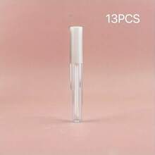 Set da 13 tubi per lucidalabbra vuoti da 3ml - Flaconcini a campione ricaricabili e portatili a prova di perdite con spazzola, per labbra lucide fai-da-te, balsamo per le labbra, cosmetici e oli essenziali (Nero/Rosa)