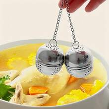 1 Leak-Proof Tea Filter Ball - Perfect For Tea, Spices And Seasonings, Spice Brewer, Seasoning Ball, Tea Brewer, Mesh Tea Filter Net, High-Quality Tea Filter Net, Stainless Steel Mesh Tea Filter Net, Mesh Tea Filter Net, Creative Separable Tea Set, Tea Set Kitchen Accessory