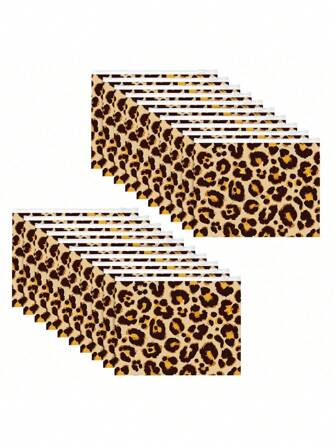 20pcs/10pcs/5pcs EVA Makeup Bag, Leopard Print Travel Pouch, Waterproof Toiletry Bag, Cosmetic Bag, Travel Makeup Tool Set, Daily Organizer Pouch, Wedding, Party, New Year, Accessory Storage